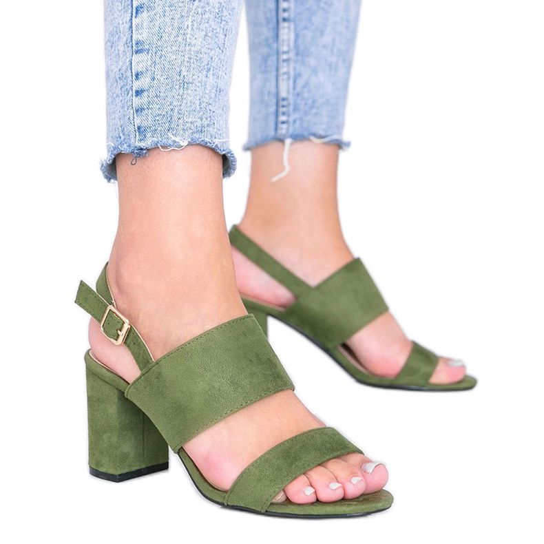 Green sandals on the post by Lil Sweetie