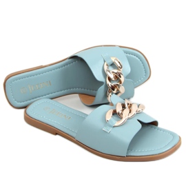 Blue 377 Blue slippers with a chain Blue 377 Blue slippers with a chain