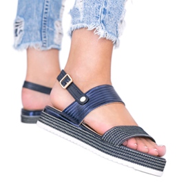 Navy blue sandals on a chunky Senorita sole