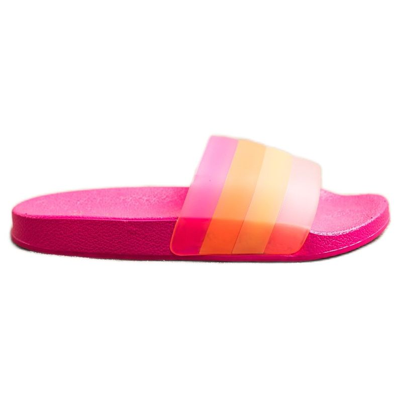Bona Comfortable flip-flops with colorful stripes pink