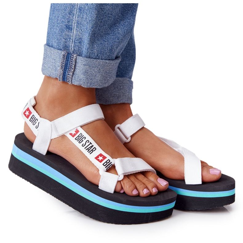 Foam Sandals On The Big Star HH274A087 Black and White Platform