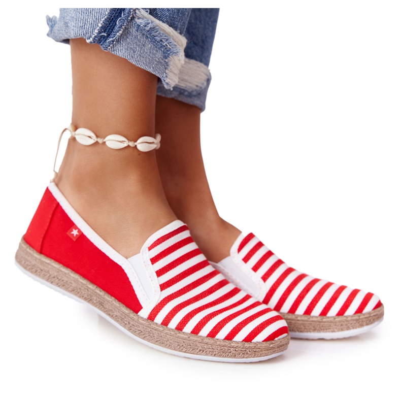 Women's Espadrilles Big Star HH276003 Red-White
