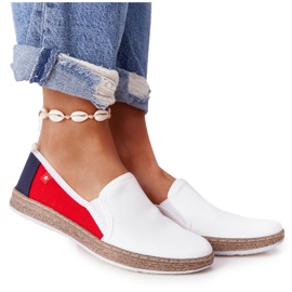 Women's Espadrilles Big Star HH276009 White and Red navy blue