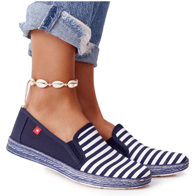 Women's Espadrilles Big Star HH276002 Navy Blue-White