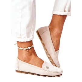 PS1 Women's Suede Loafers Beige Madelyn