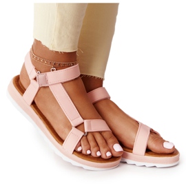 MSMG Women's Sandals On A Stranger Rubber Sole pink