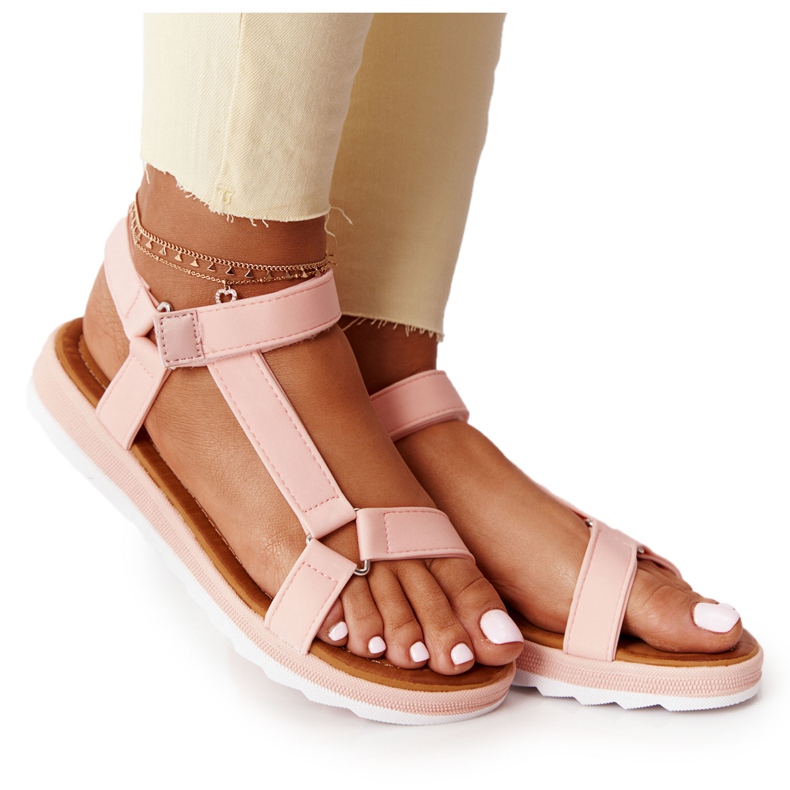 MSMG Women's Sandals On A Stranger Rubber Sole pink