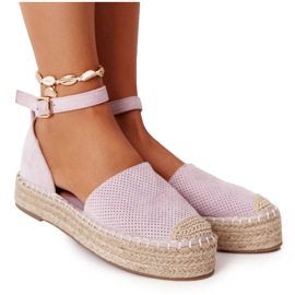 Espadrilles On The Straw Platform Violet Bali purple