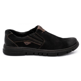 Joker Men's leather slip-on shoes 507J black nubuck Joker Men's leather slip-on shoes 507J black nubuck
