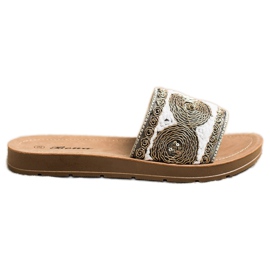 Bona Stylish Slippers white grey
