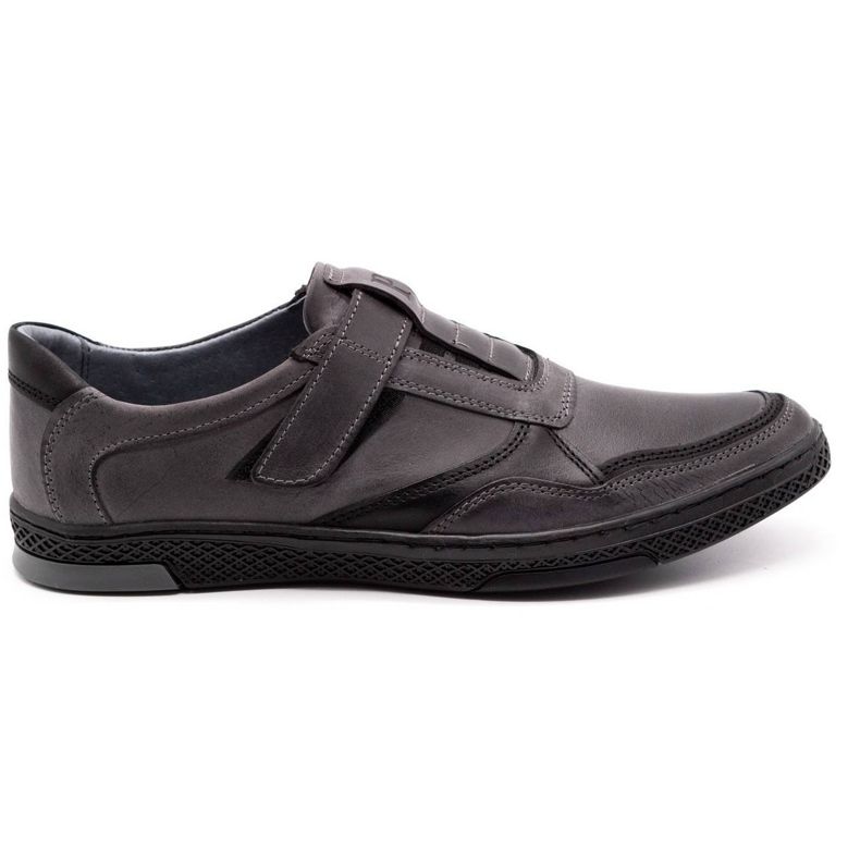 Polbut Men's casual leather shoes 2102 gray grey