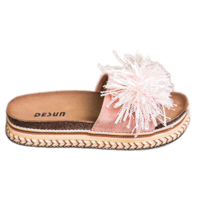 SHELOVET Fashionable Slippers With Fringes pink SHELOVET Fashionable Slippers With Fringes pink