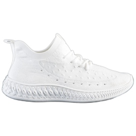 SHELOVET White Textile Sneakers