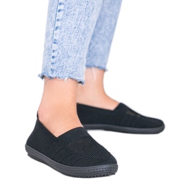 Deep black openwork Slip On sneakers