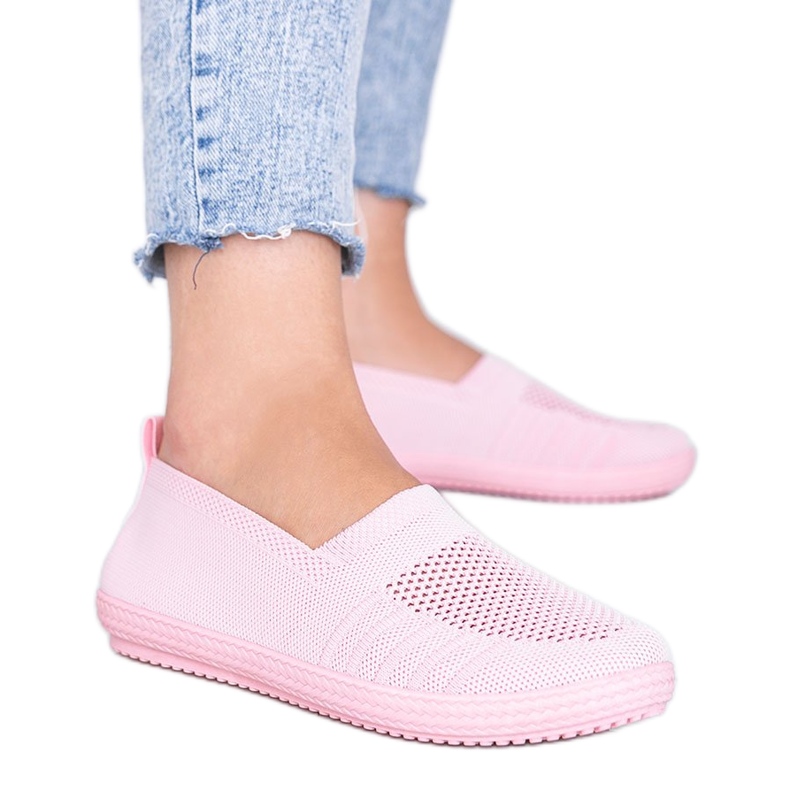 Deep pink sneakers Slip On openwork