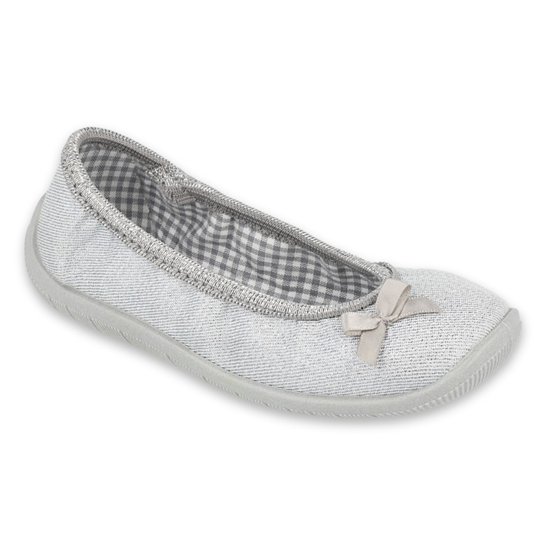 Befado children's slippers with a bow 980x102 silver