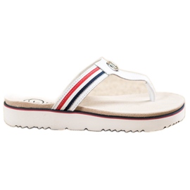 Filippo Leather Flip Flops white