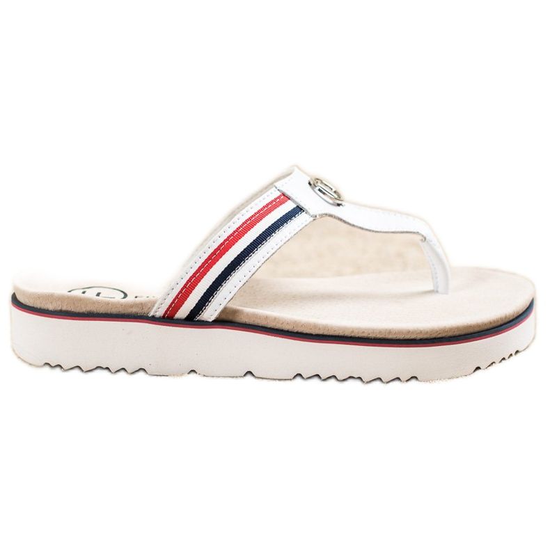 Filippo Leather Flip Flops white
