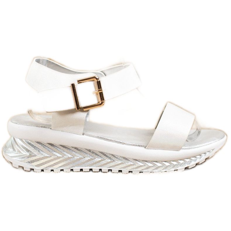 Groto Gogo Sandals On The Platform With Glitter white