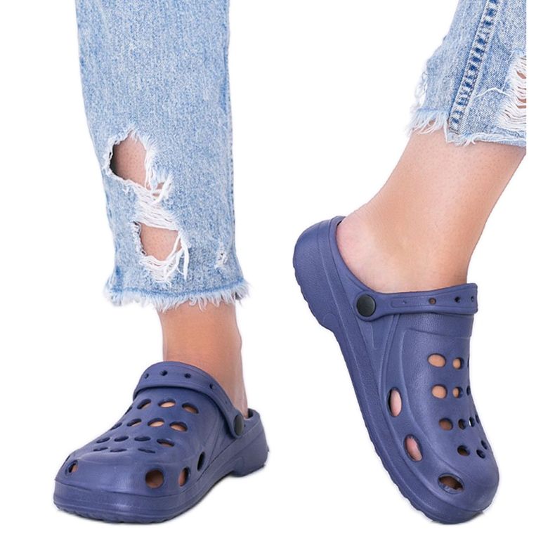 Karolinos navy blue kroks slippers for women Karolinos navy blue kroks slippers for women