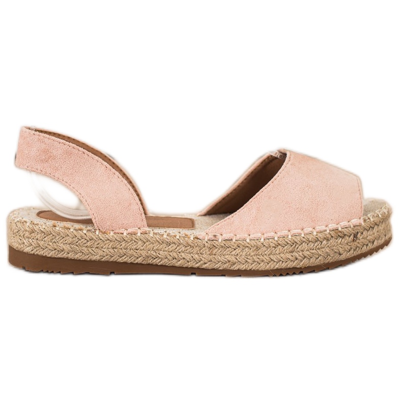Ideal Shoes Slip-on Espadrilles pink Ideal Shoes Slip-on Espadrilles pink