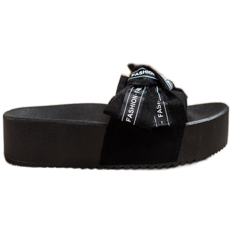 SHELOVET Slippers With Fashion Bow black