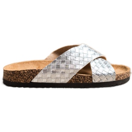 Bona Comfortable Eco Leather Slippers silver Bona Comfortable Eco Leather Slippers silver
