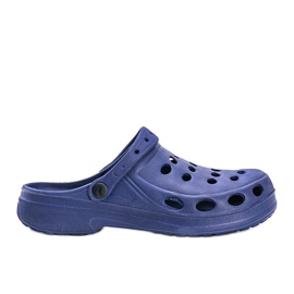 David's navy blue slippers for men