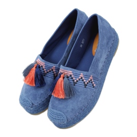 Blue 1735 Blue fringed espadrilles