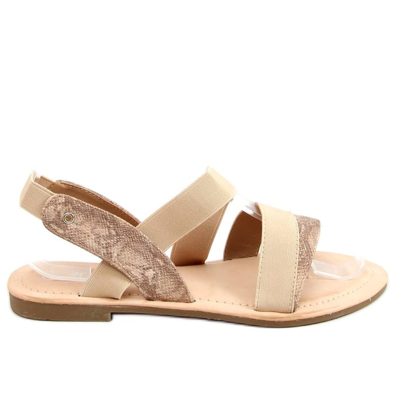 Women's beige sandals S060115 Khaki