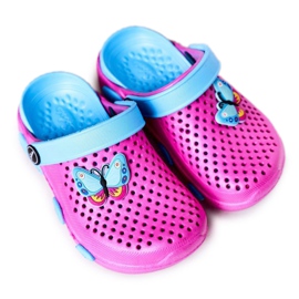 Children's Foam Slippers Kroks Fuchsia Olivia blue pink Children's Foam Slippers Kroks Fuchsia Olivia blue pink