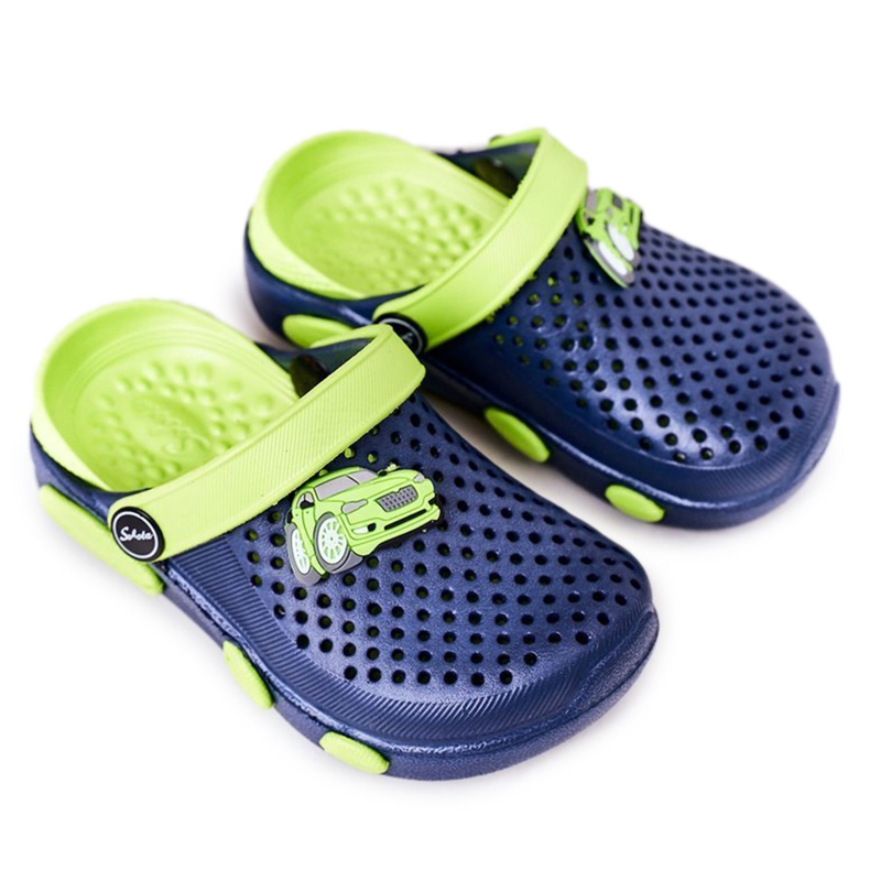 Children's Foam Slippers Kroks Navy Blue-Green Oliver