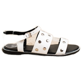 Goodin White Sandals With Rhinestones