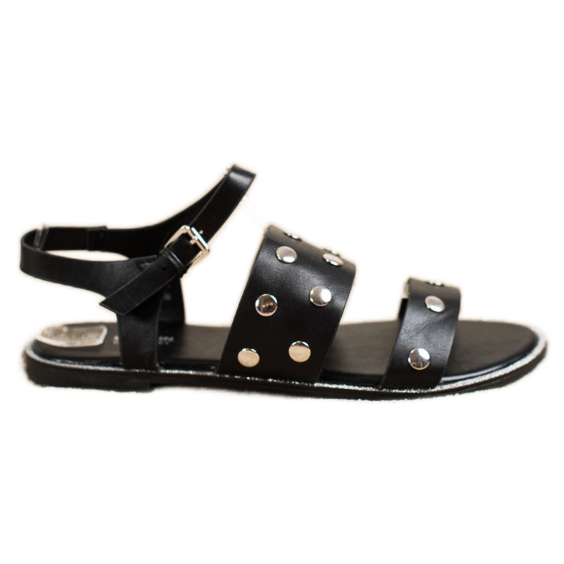Goodin Black Sandals With Rhinestones
