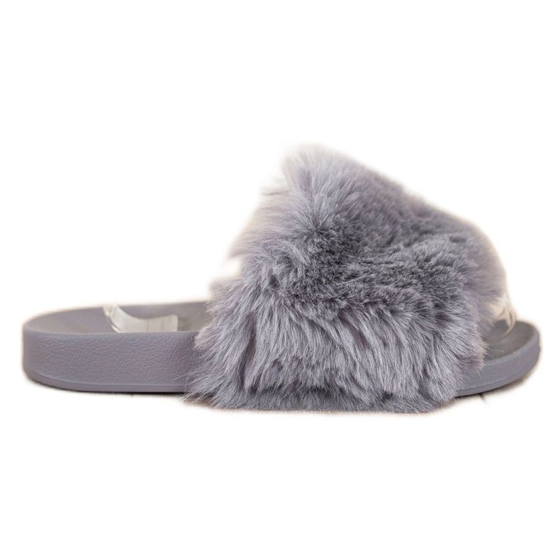 Bona Casual Flip Flops With Fur grey