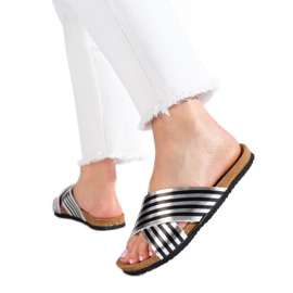 Bona Casual striped flip-flops black Bona Casual striped flip-flops black