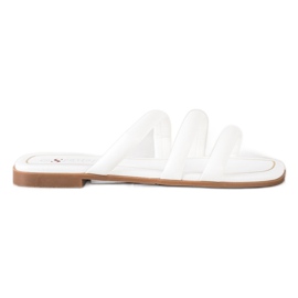 Seastar Eco Leather Slippers With Straps white