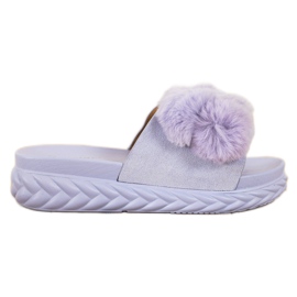Seastar Purple Slippers With Fur violet Seastar Purple Slippers With Fur violet