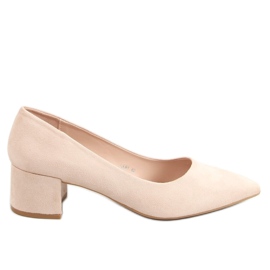 Low-heeled shoes beige LL81 Beige