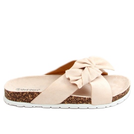 Beige cork slippers 7853 Beige