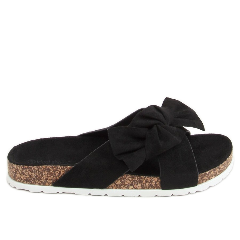 Black cork slippers 7853 Black