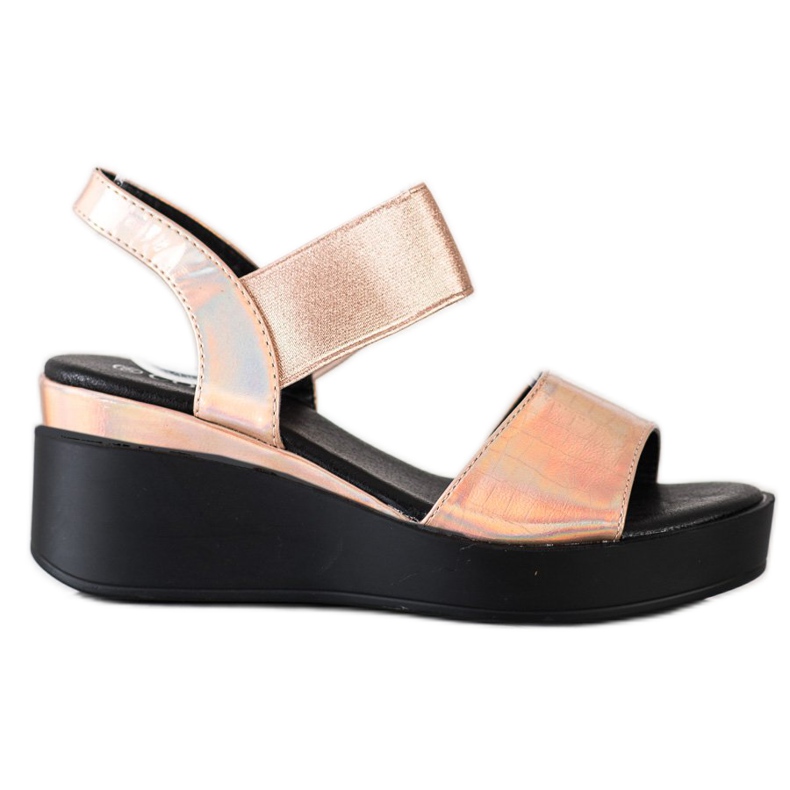Coura Shiny Wedge Sandals golden