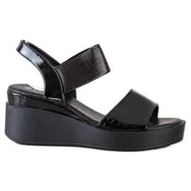 Coura Shiny Wedge Sandals black