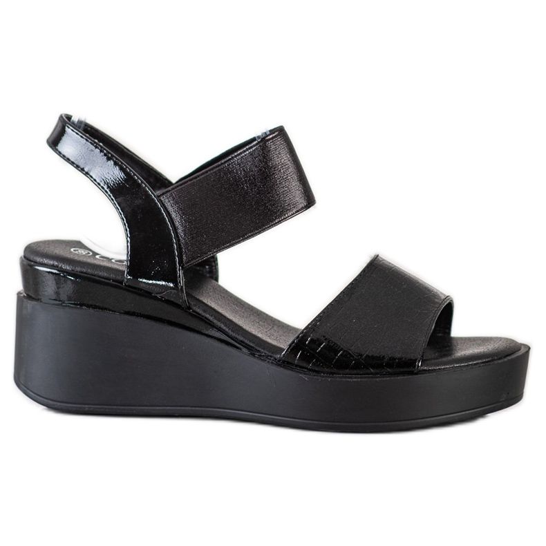 Coura Shiny Wedge Sandals black