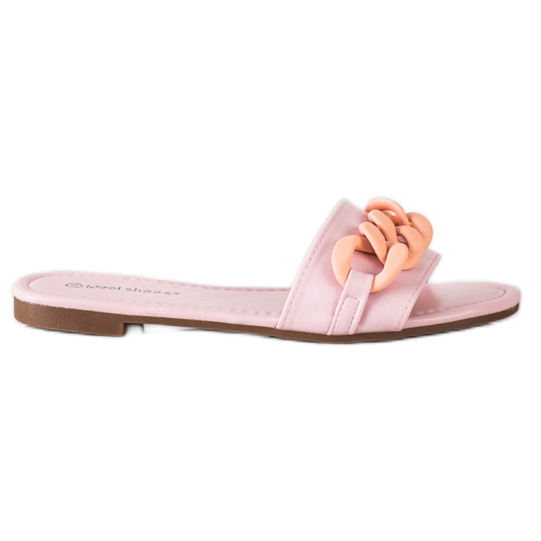 Ideal Shoes Fashionable Pink Slippers