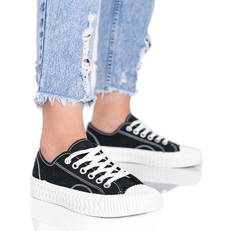 Women's black sneakers on a thick Nolita sole Women's black sneakers on a thick Nolita sole