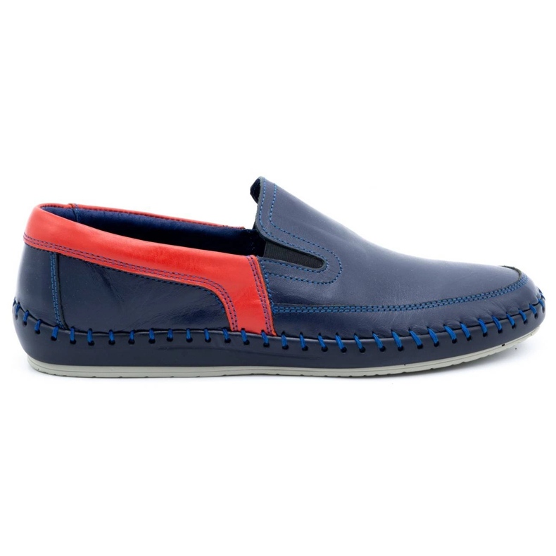 Olivier Men's leather loafers 412K navy blue