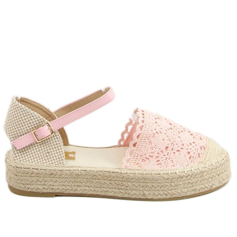 Pink lace espadrilles 919-4 Pink