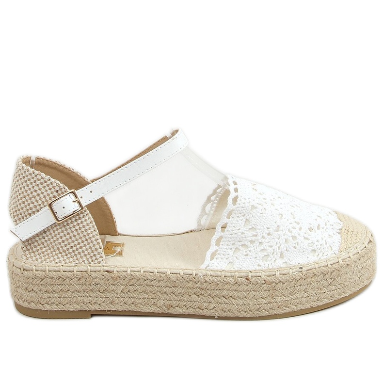 White lace espadrilles 919-4 White
