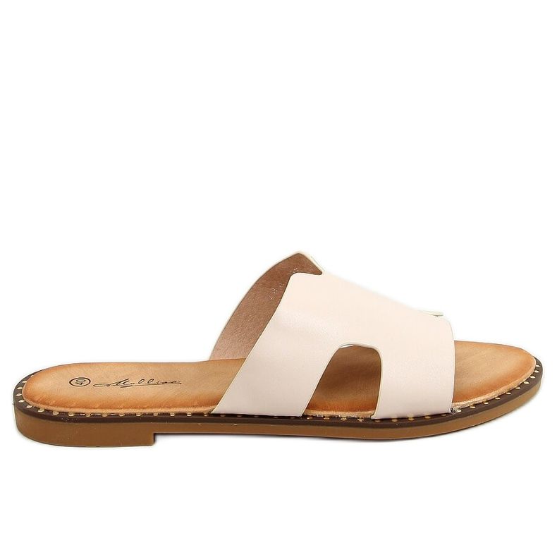 Women's beige slippers SL1525 Beige